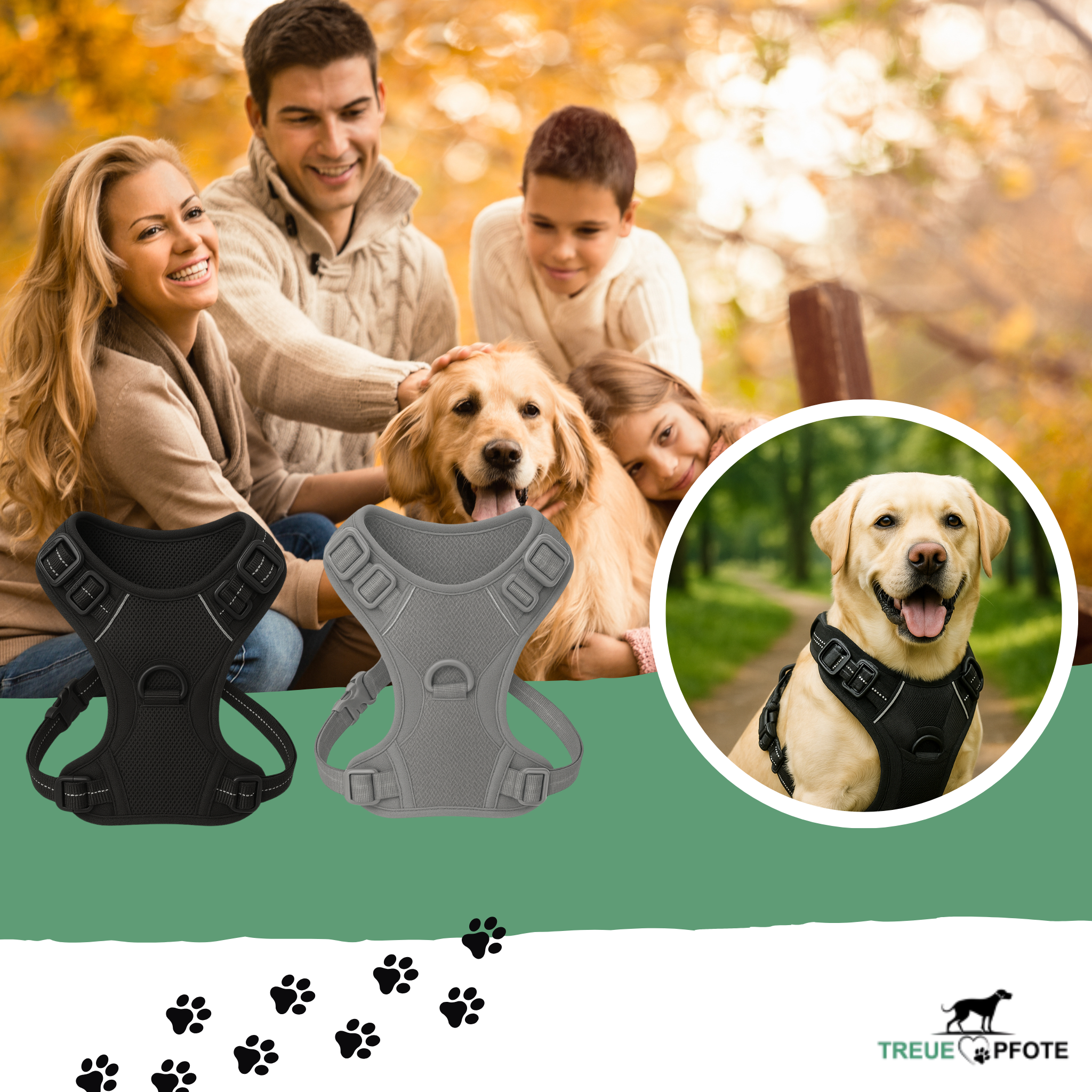 Treuepfote Geschirr™ Das Gesündeste Hundegschirr
